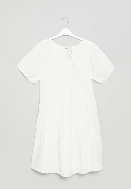 Pop Candy - Tiered dress-white