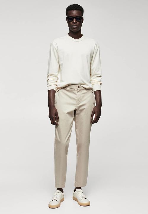 MANGO - Trousers marte - beige