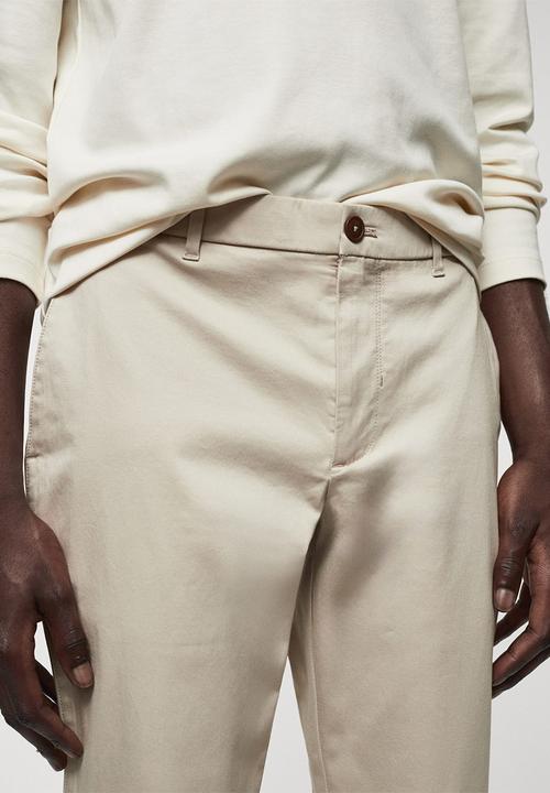 MANGO - Trousers marte - beige