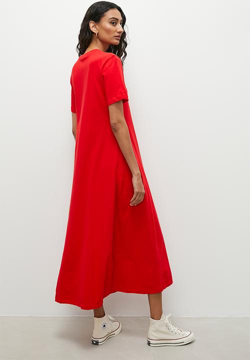 Superbalist - Trapeze hem shirt dress with pockets - red