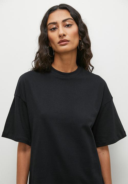 Blake - Drop shoulder t-shirt dress - black