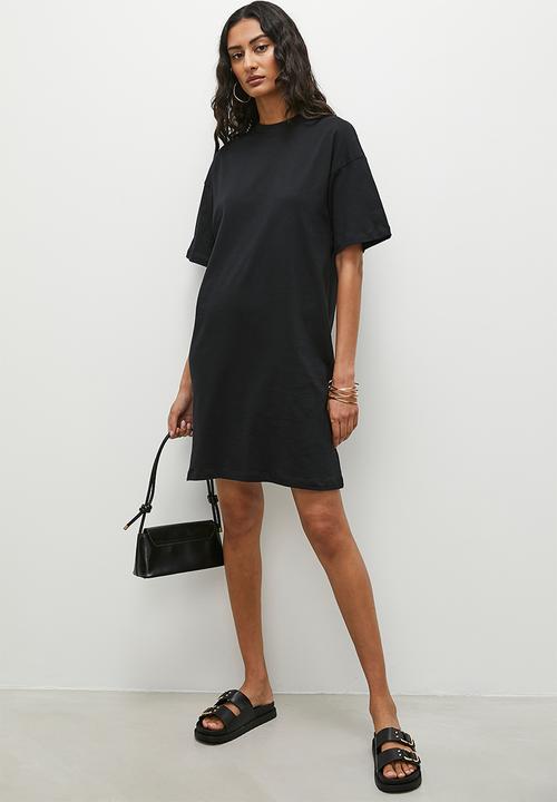 Blake - Drop shoulder t-shirt dress - black