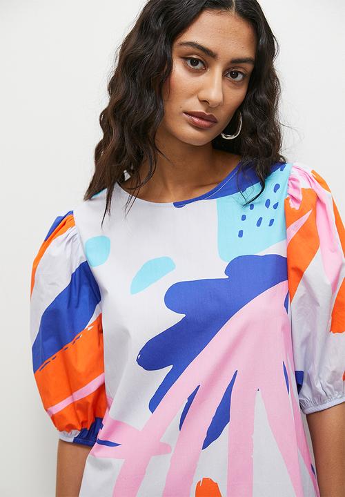 Superbalist - puff sleeve coloumn midi dress - floral