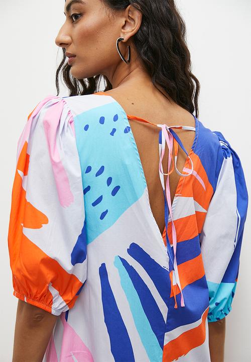 Superbalist - puff sleeve coloumn midi dress - floral
