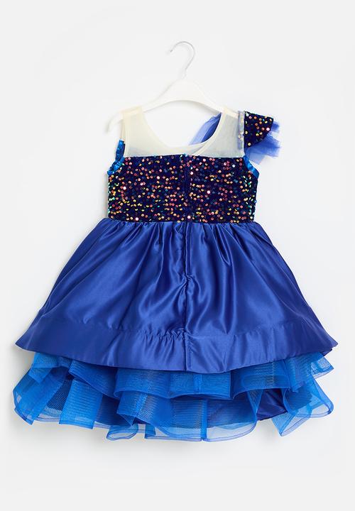 Pop Candy -  sequined occasion dress-blue
