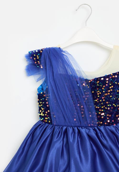 Pop Candy -  sequined occasion dress-blue