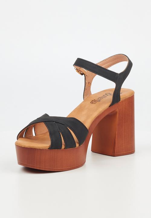 Butterfly Feet - Sheena1 platform heeled sandal - black