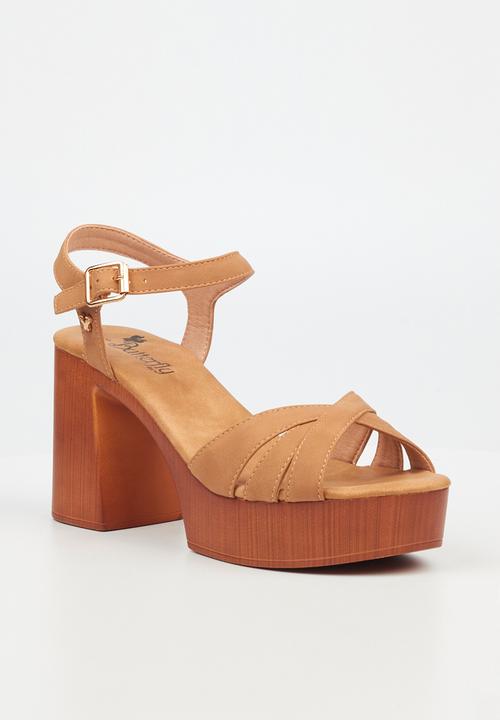 Butterfly Feet - Sheena1 platform heeled sandal - tan