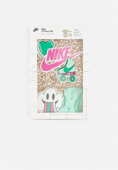 Nike - Nike "n" is for nike bodysuit 3-piece set - brown