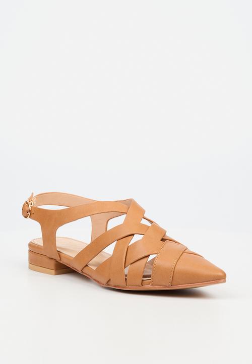 Miss Black - Salina strappy slingback - tan