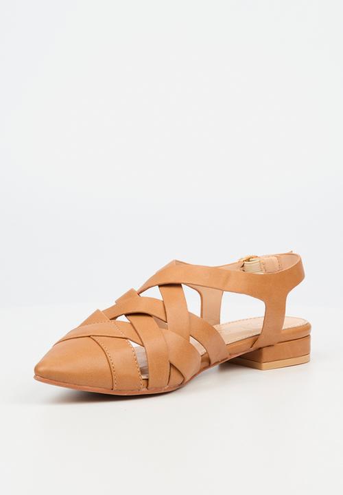 Miss Black - Salina strappy slingback - tan