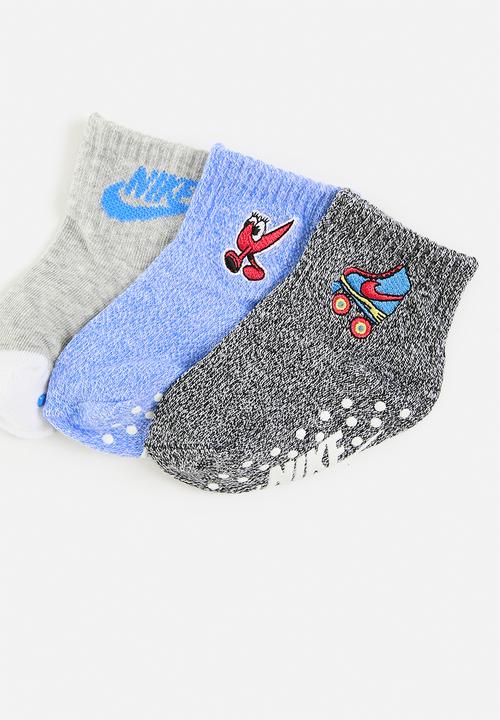 Nike - Nike "n" is for nike infant/toddler ankle socks 3-pack - black