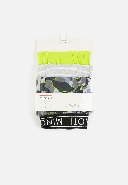 MINOTI - Boys camo green 3 pack boxers - multi