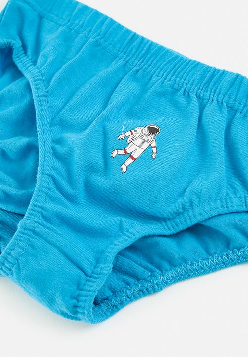 MINOTI - Boys multi space 5 pack underpants - blue & navy