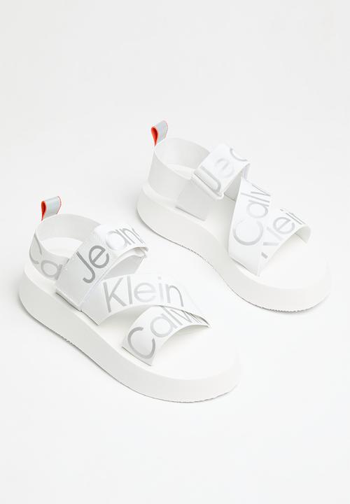 Calvin Klein - Prefersato sandal webb - bright white/reflective silver