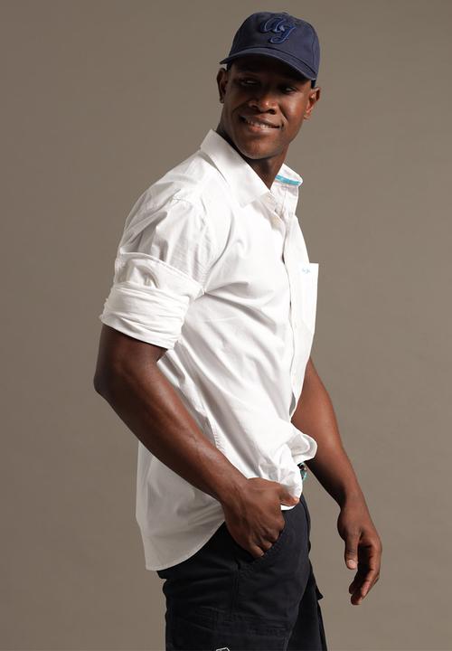 Aca Joe - Mens aca joe stretch poplin shirt long sleeve - white