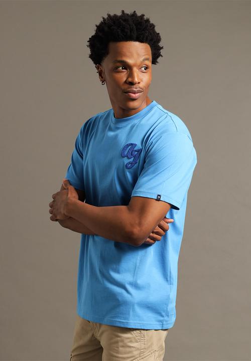 Aca Joe - Mens aca joe logo print crew short sleeve T - french blue