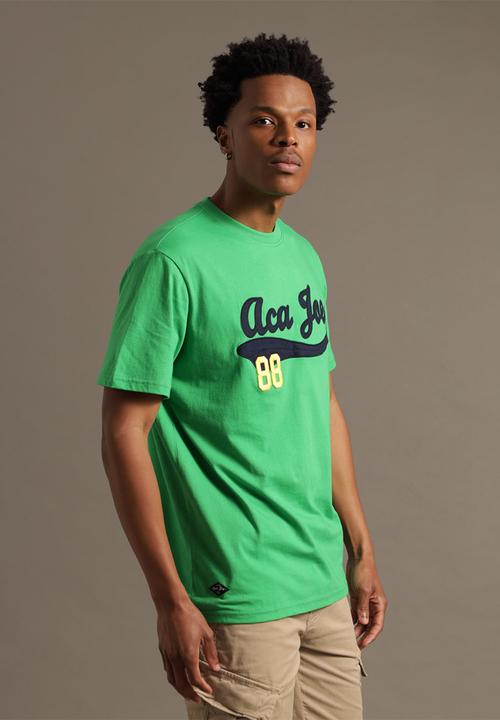 Aca Joe - Mens aca joe logo print crew short sleeve T - green bae