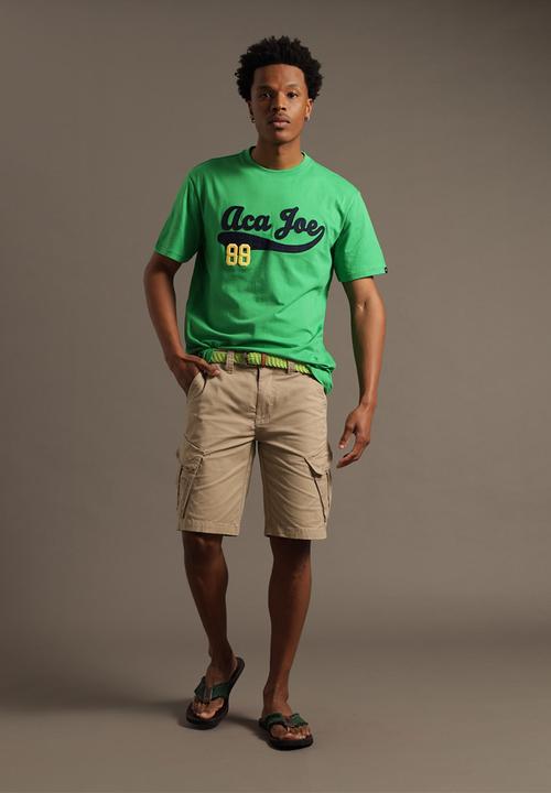 Aca Joe - Mens aca joe logo print crew short sleeve T - green bae