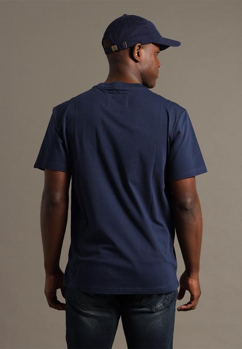 Aca Joe - Mens aca joe applique & embroidery crew tee short sleeve - dress blue