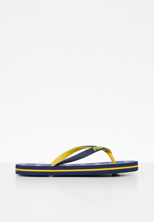 POLO - Boys flip flops - navy & yellow