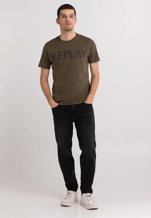 Replay - Compact cotton jersey - army green