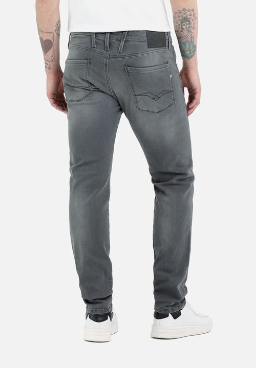 Replay - ANBASS 11 oz black power stretch denim - dark grey