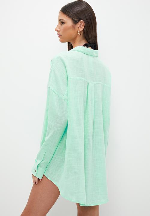 Cotton On - Swing Beach Shirt - Honeydew Melon