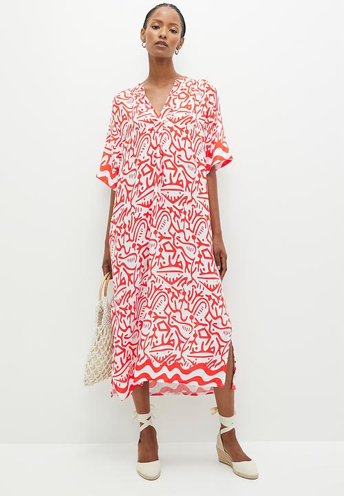 Me&B - The tunic dress with button detail - aztec border