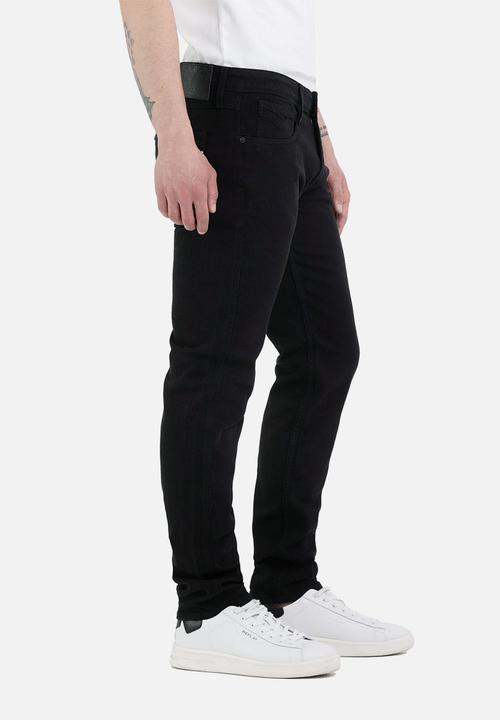 Replay - ANBASS 9.5 OZ stretch bull denim - black