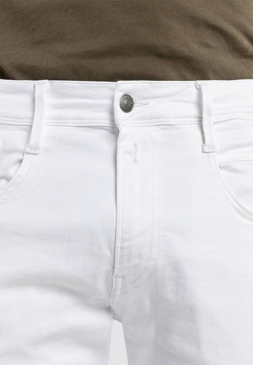Replay - 10.5 OZ bull hyperflex stretch denim slim - white