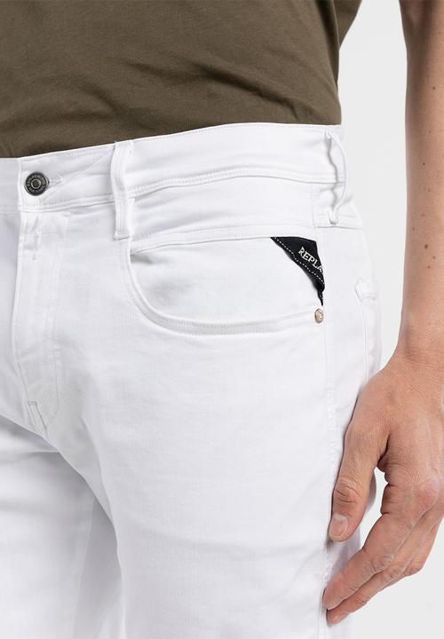 Replay - 10.5 OZ bull hyperflex stretch denim slim - white
