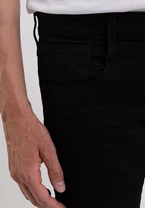 Replay - 11.5 OZ black modal power stretch denim super slim - black