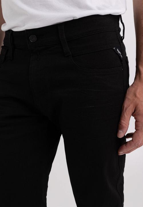 Replay - 11.5 OZ black modal power stretch denim super slim - black