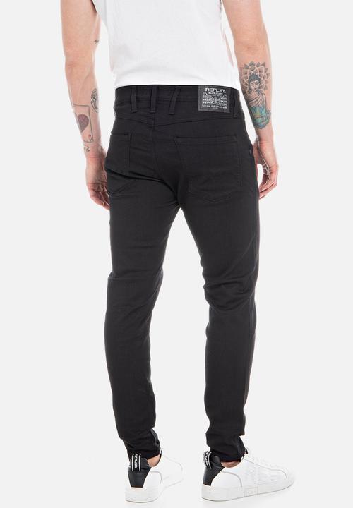 Replay - 11.5 OZ black modal power stretch denim super slim - black