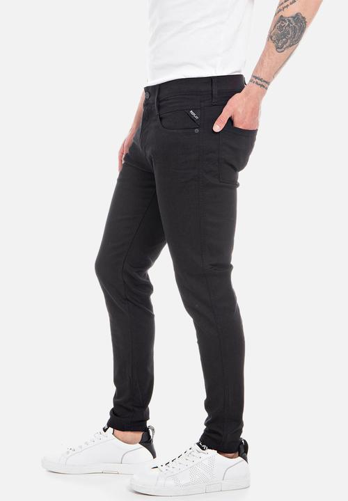 Replay - 11.5 OZ black modal power stretch denim super slim - black