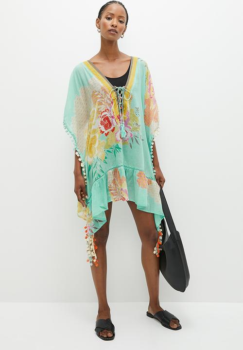 Stella Morgan - Floral printed kaftan blouse - blue
