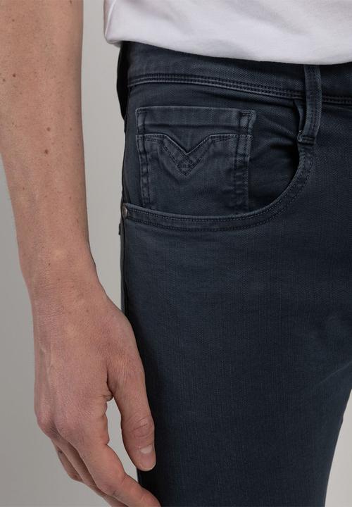 Replay - 10.5 OZ bull hyperflex stretch denim slim - blue delavè 