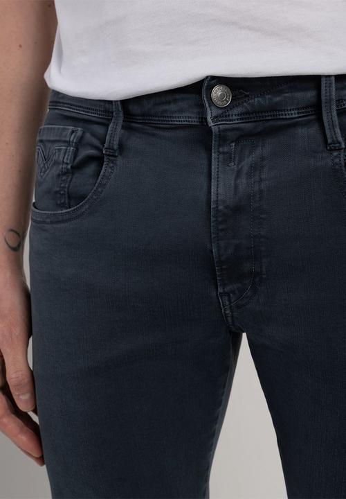 Replay - 10.5 OZ bull hyperflex stretch denim slim - blue delavè 