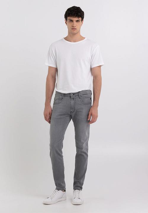 Replay - 10 OZ black power stretch denim slim - medium grey