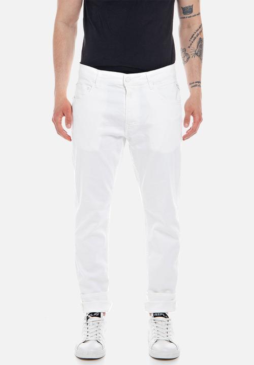 Replay - 9.5 OZ Stretch bull denim slim-tapered - white