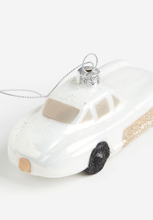 H&M - Glass christmas tree decoration - white car