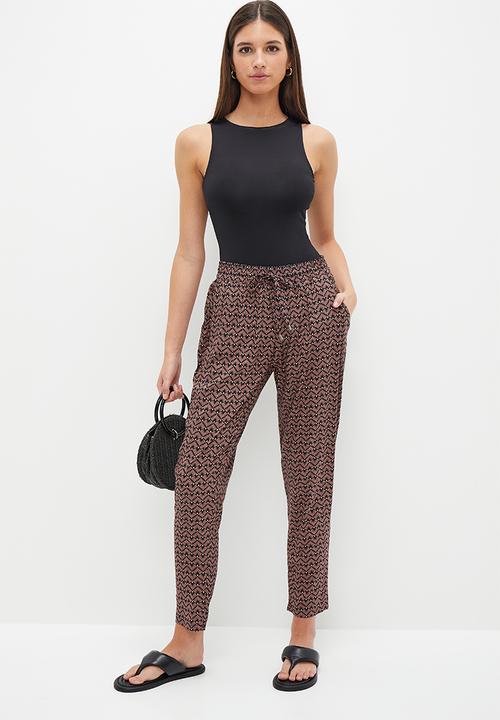 HAILYS - Print Trousers - black
