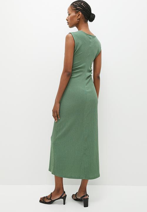 edit - Ruched waist midi dress - green