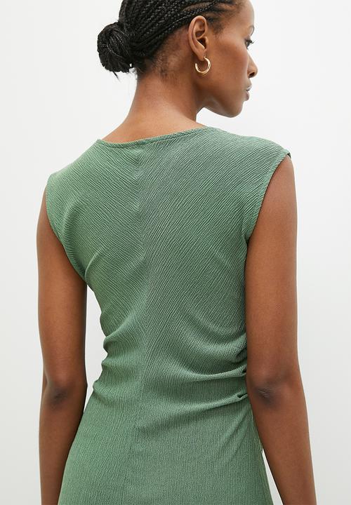 edit - Ruched waist midi dress - green