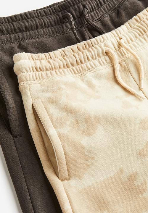 H&M - 2 Pack pull-on shorts - light beige & dark grey