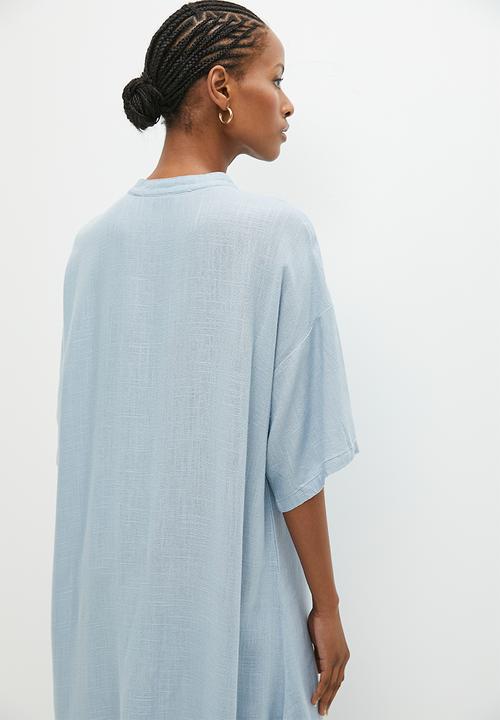 Vero Moda - Line 2/4 linen mix tunic - blue fog