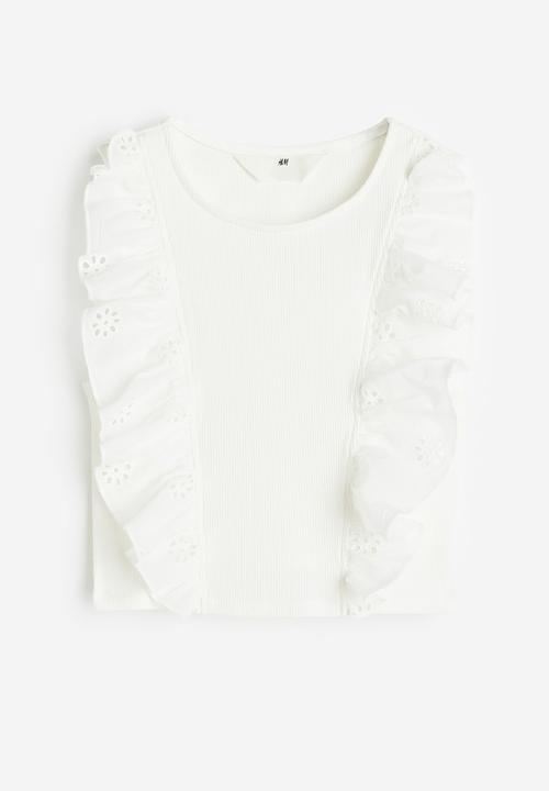H&M - Flounce-trimmed vest top - white