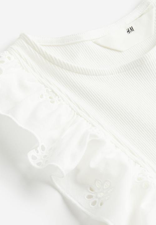 H&M - Flounce-trimmed vest top - white