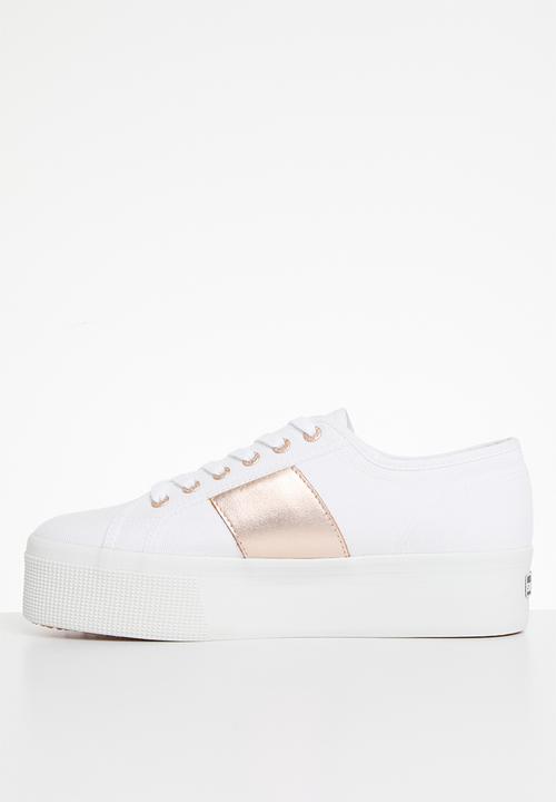 SUPERGA - 2790 Platform metallic nappa window - aui white rose pink